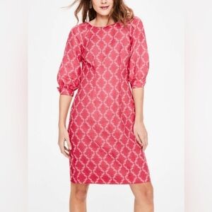 Boden Kate Linen Pink Pineapple Print Dress W’s 6R Beach Career Novelty Feminine